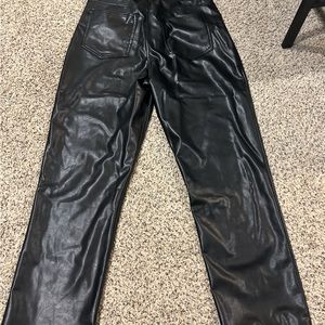 Real leather Abercrombie straight leg pants